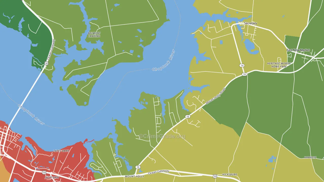 Gluckheim, MD Map of Theft Rates