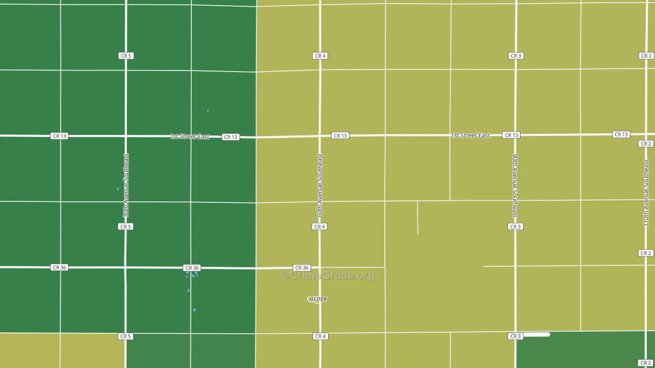 Gluek, MN Map of Theft Rates