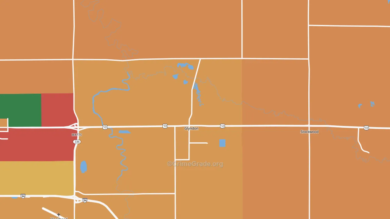 Glyndon, MN Map of Theft Rates