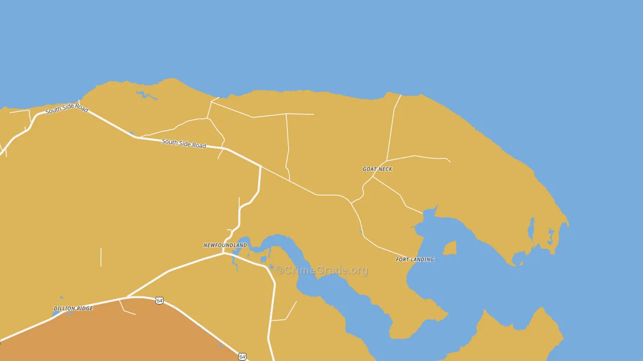Goat Neck, NC Map of Theft Rates