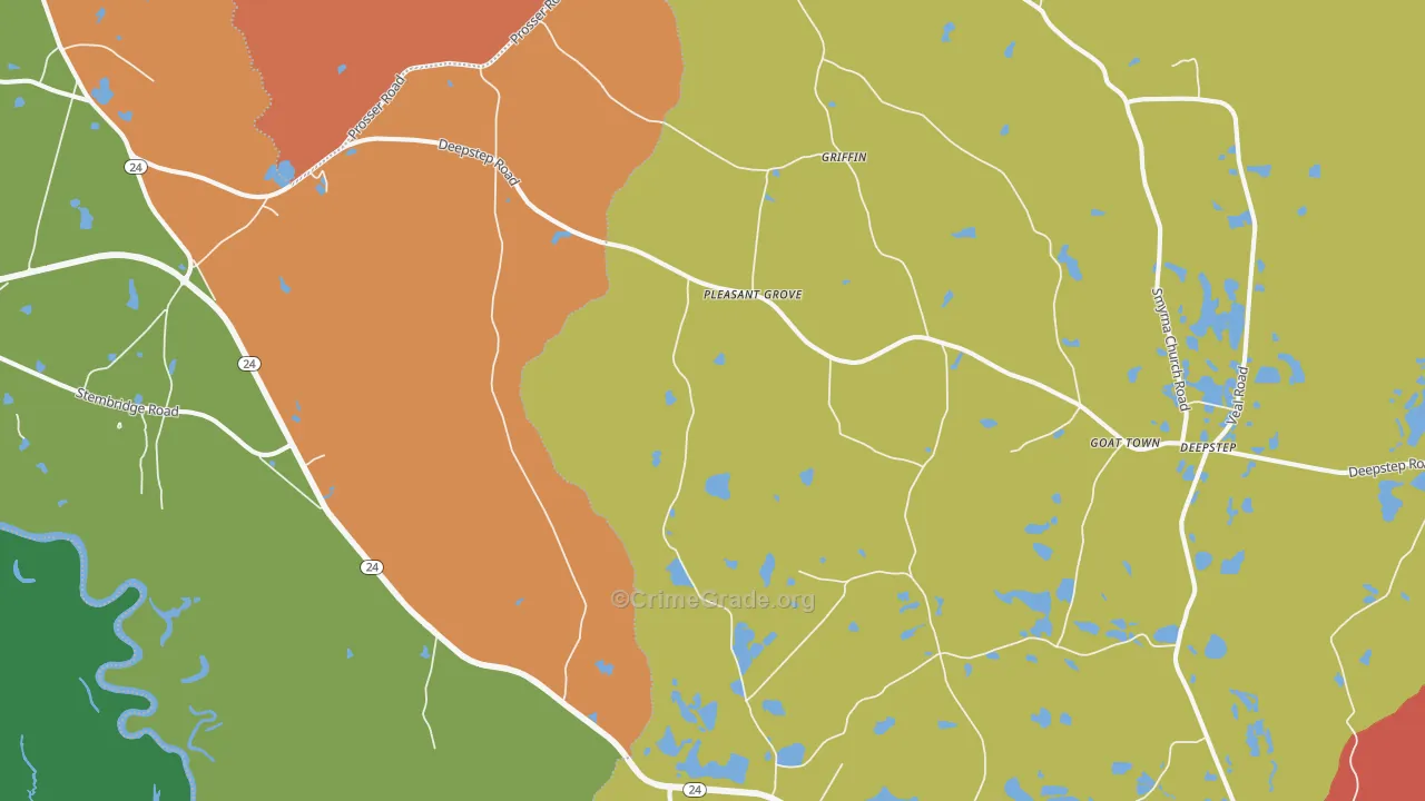 Goat Town, GA Map of Theft Rates