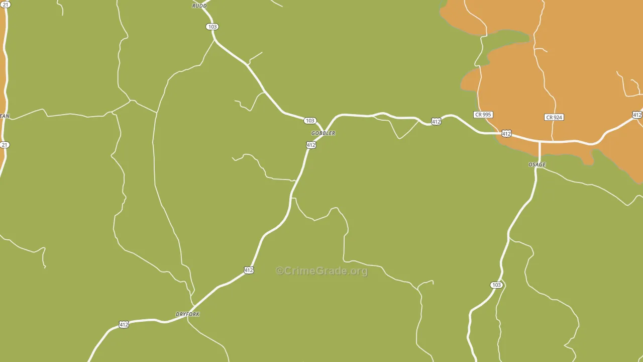 Gobbler, AR Map of Theft Rates