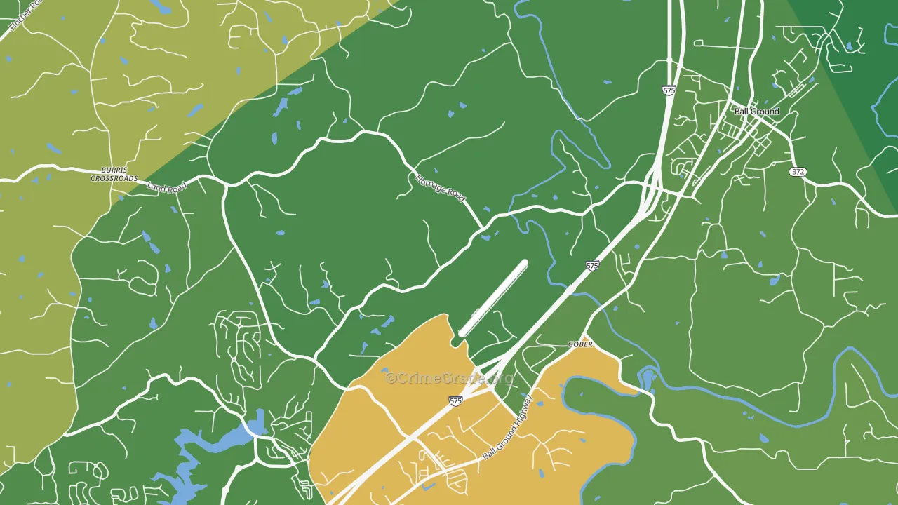 Gober, GA Map of Theft Rates