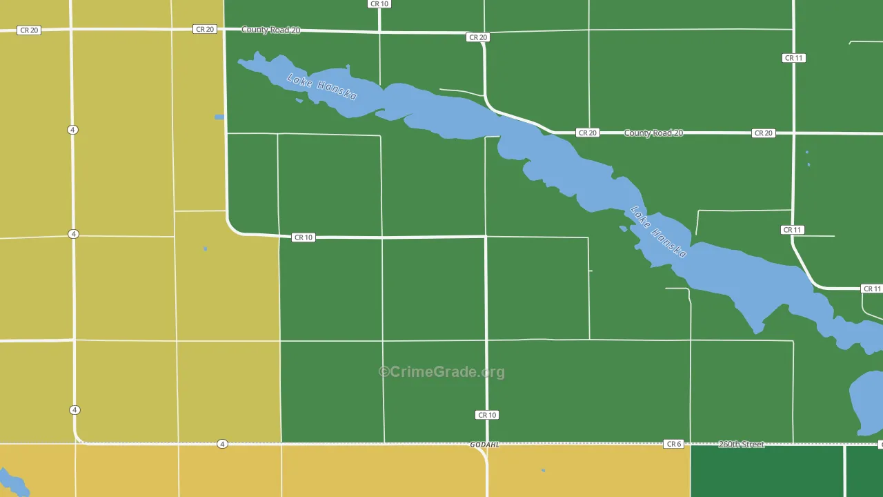 Godahl, MN Map of Theft Rates