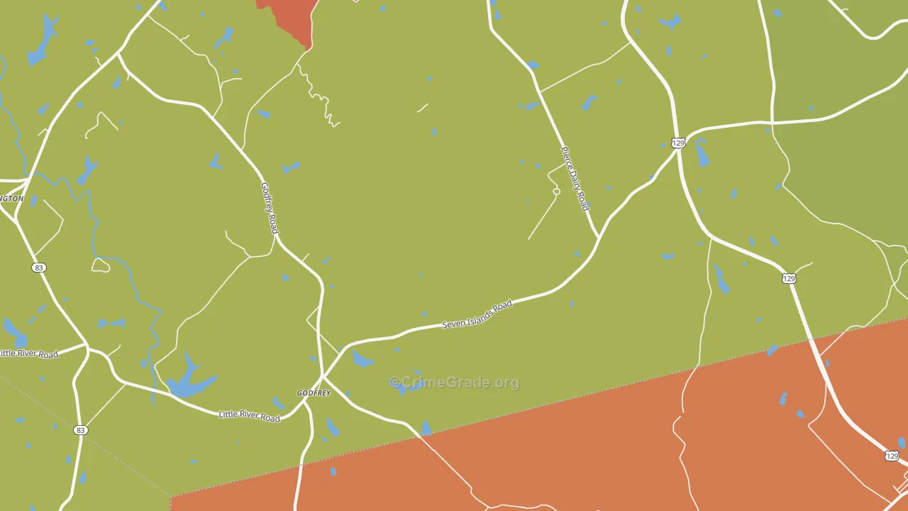 Godfrey, GA Map of Theft Rates
