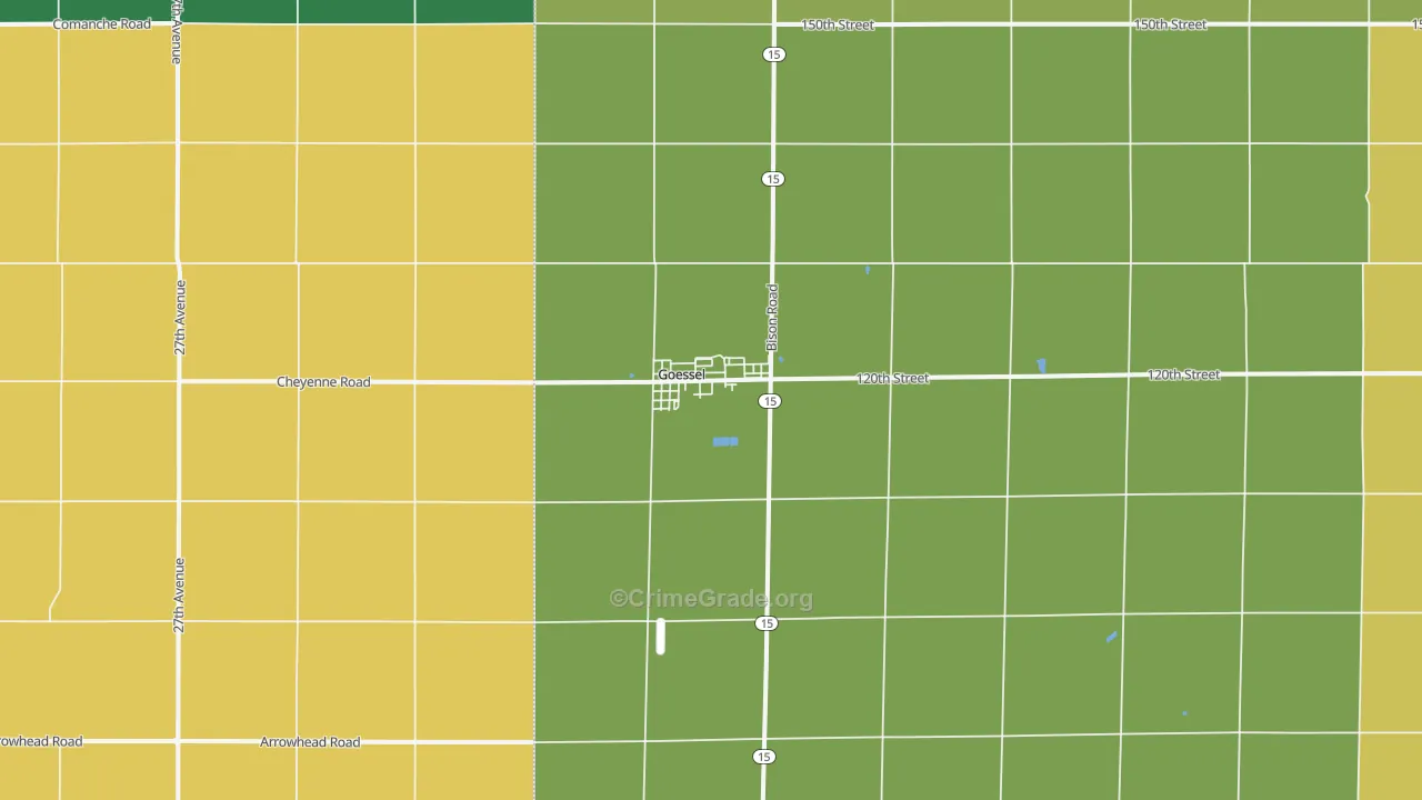 Goessel, KS Map of Theft Rates