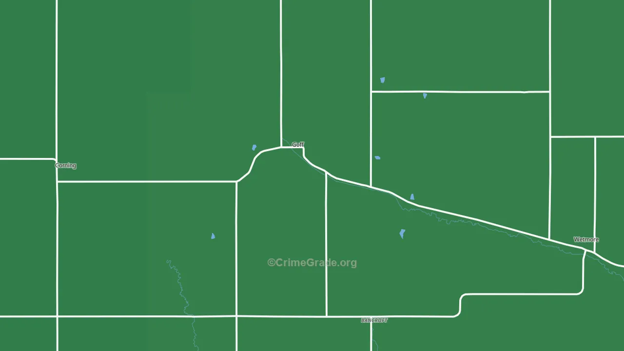 Goff, KS Map of Theft Rates