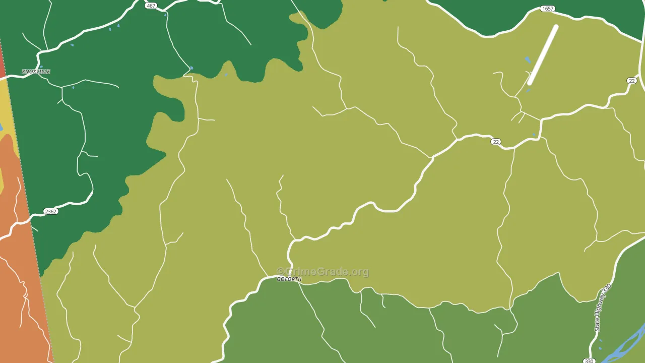 Goforth, KY Map of Theft Rates
