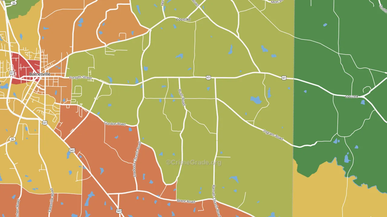 Goggins, GA Map of Theft Rates