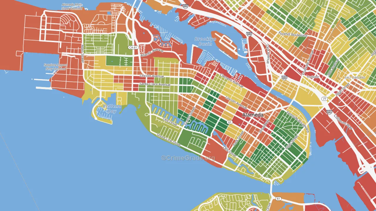 Gold Coast, Alameda, CA Map of Theft Rates
