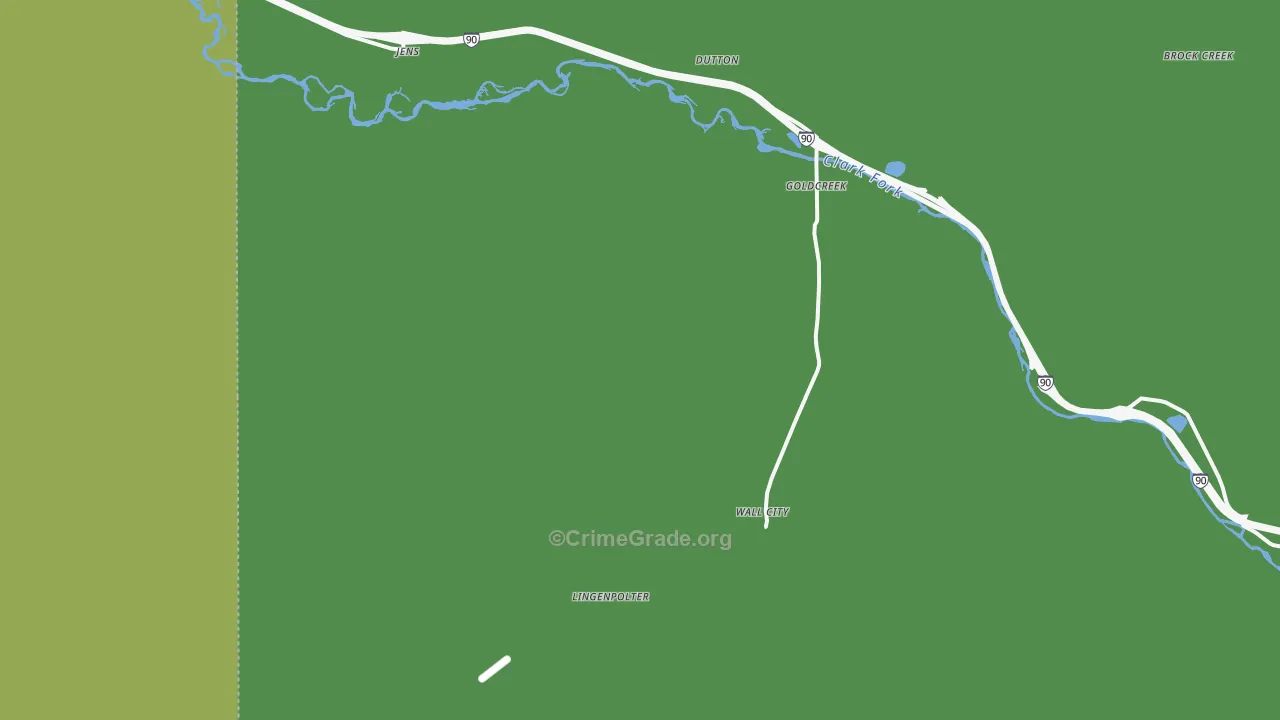 Gold Creek, MT Map of Theft Rates