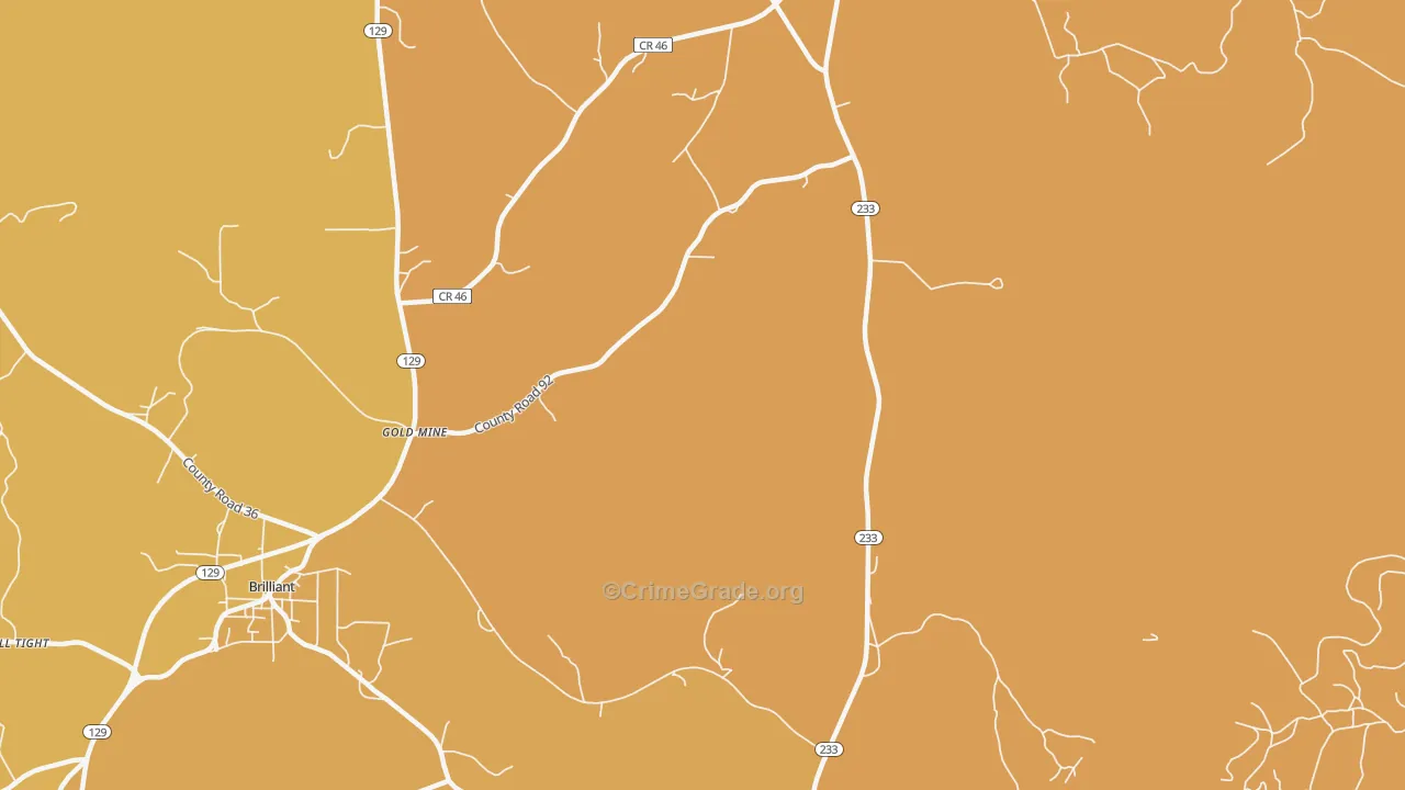 Gold Mine, AL Map of Theft Rates