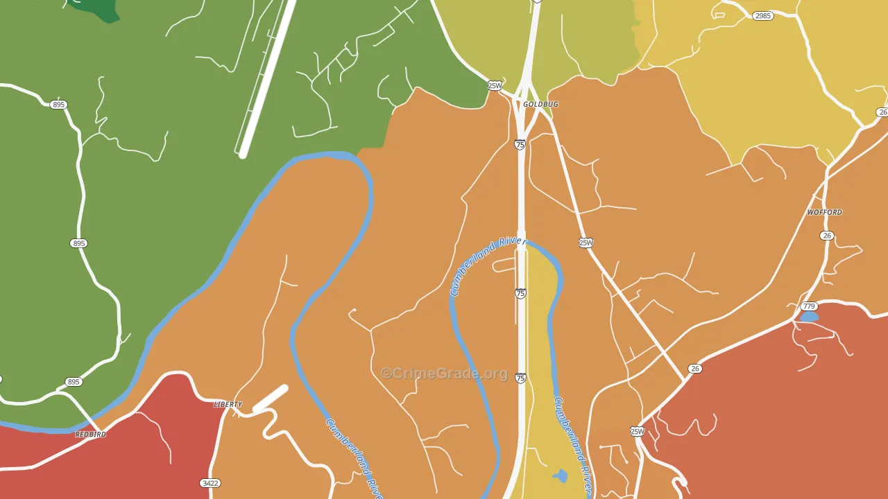Goldbug, KY Map of Theft Rates