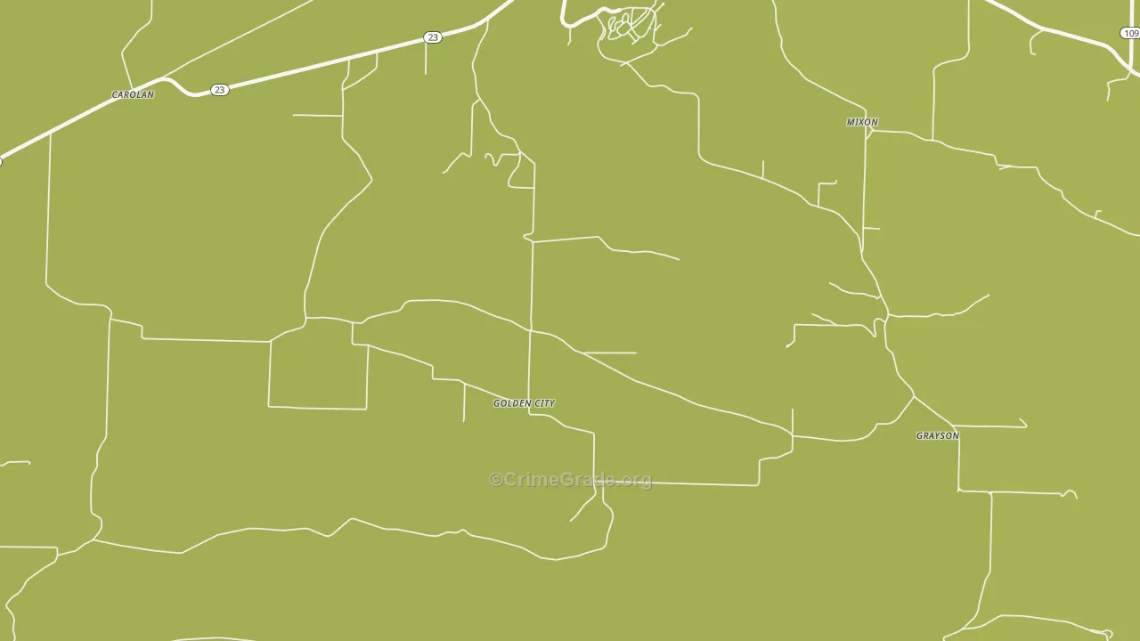 Golden City, AR Map of Theft Rates