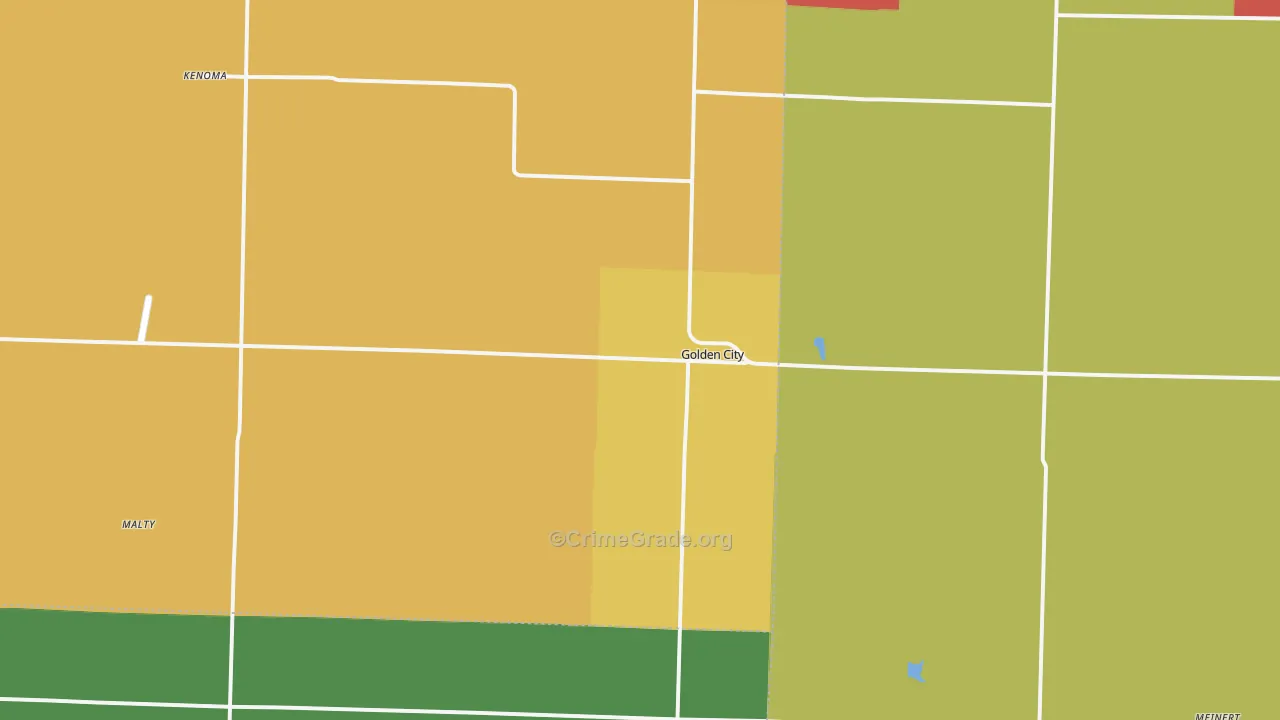 Golden City, MO Map of Theft Rates