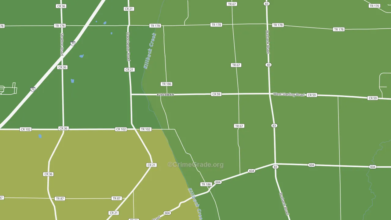 Golden Corners, OH Map of Theft Rates