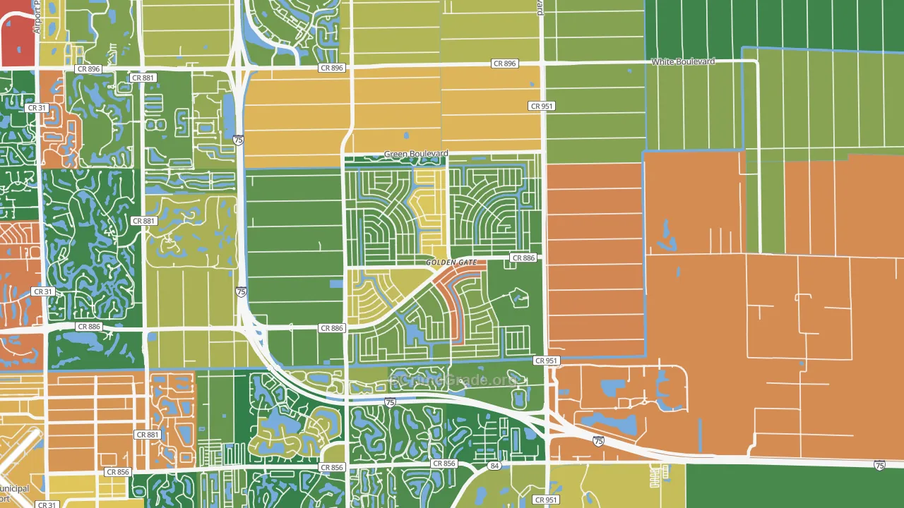 Golden Gate, FL Map of Theft Rates