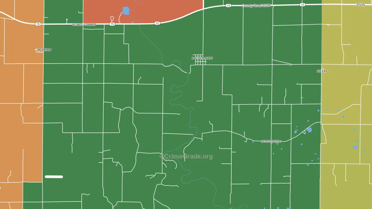 Golden Gate, IL Map of Theft Rates