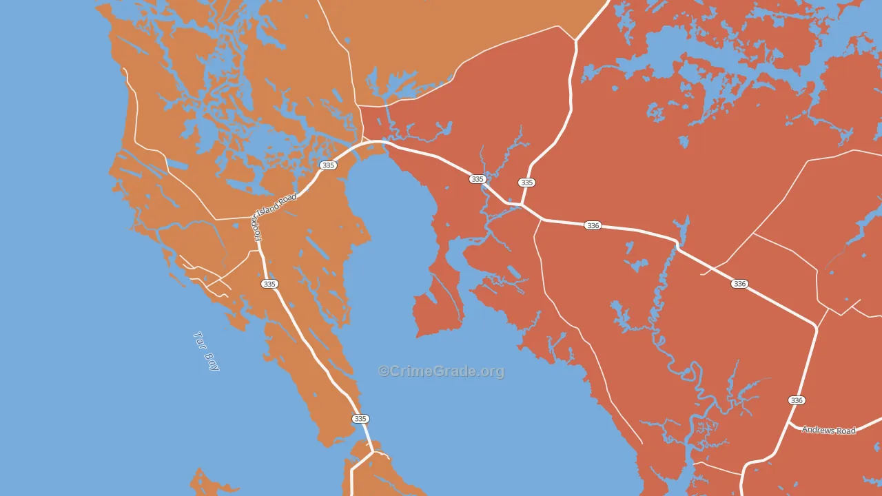 Golden Hill, MD Map of Theft Rates