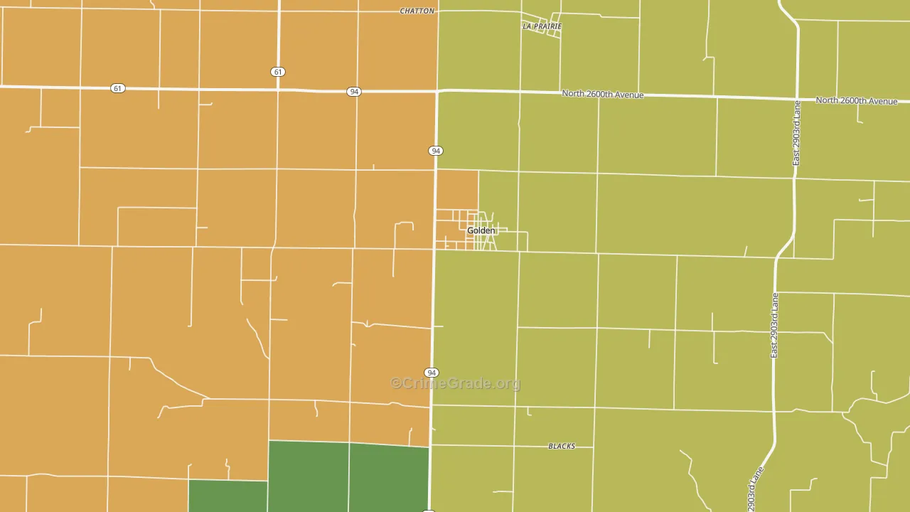 Golden, IL Map of Theft Rates
