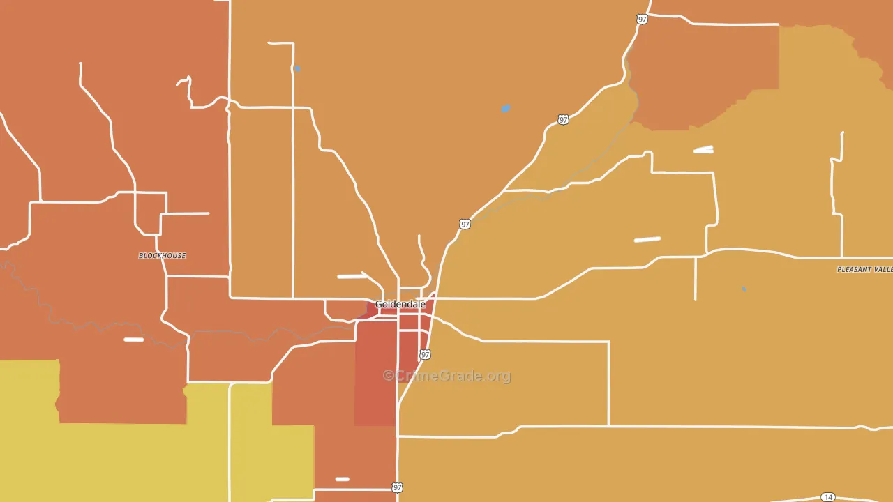 Goldendale, WA Map of Theft Rates