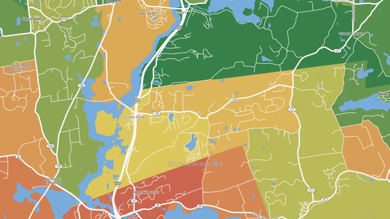 Goldens Bridge, NY Map of Theft Rates