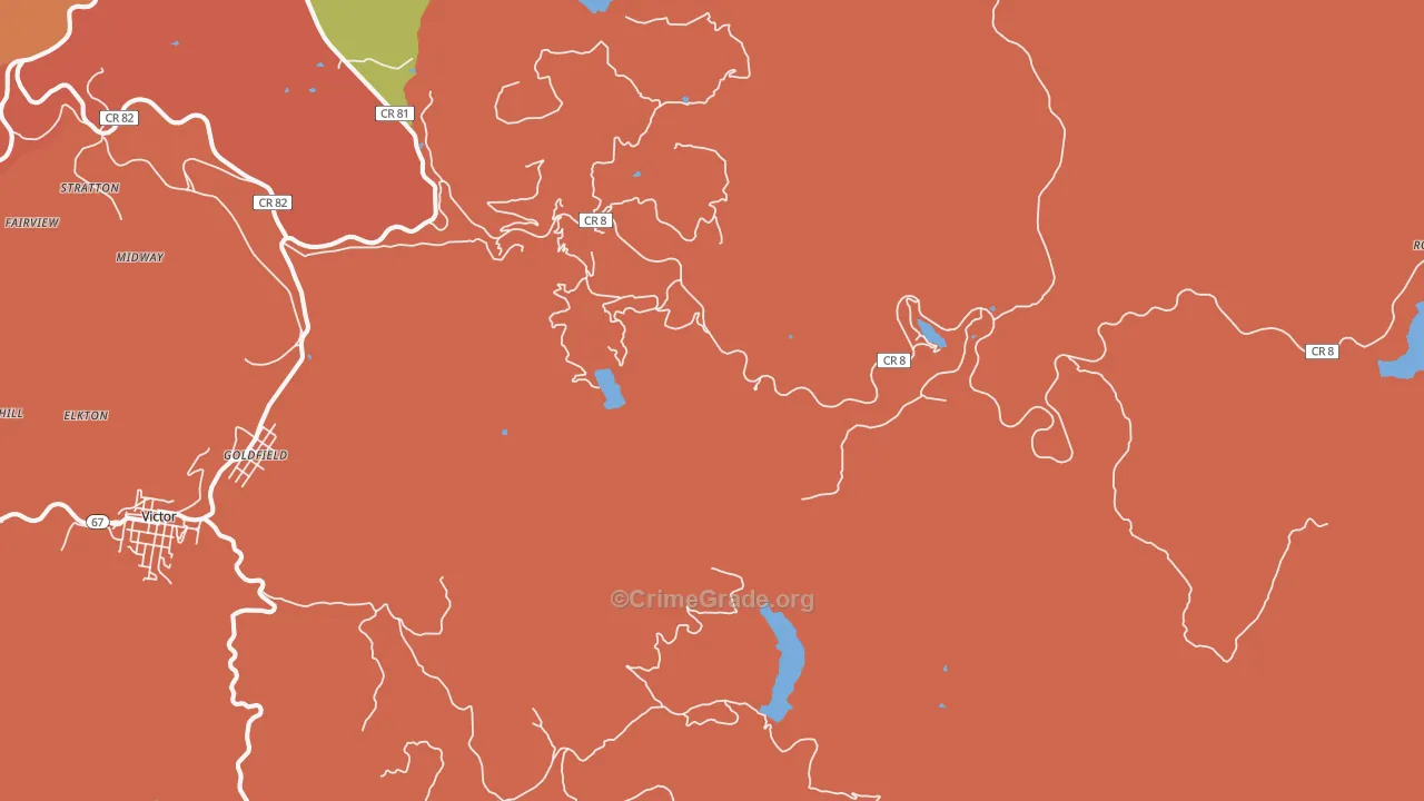 Goldfield, CO Map of Theft Rates