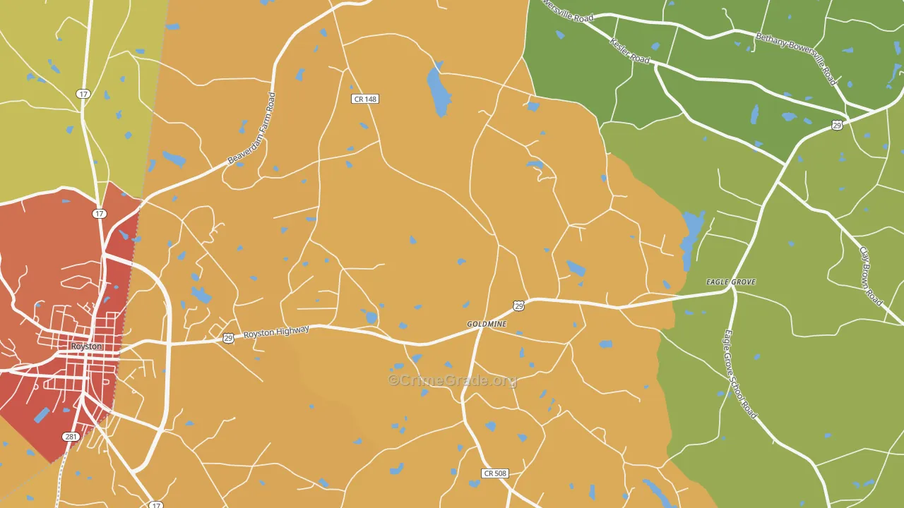 Goldmine, GA Map of Theft Rates