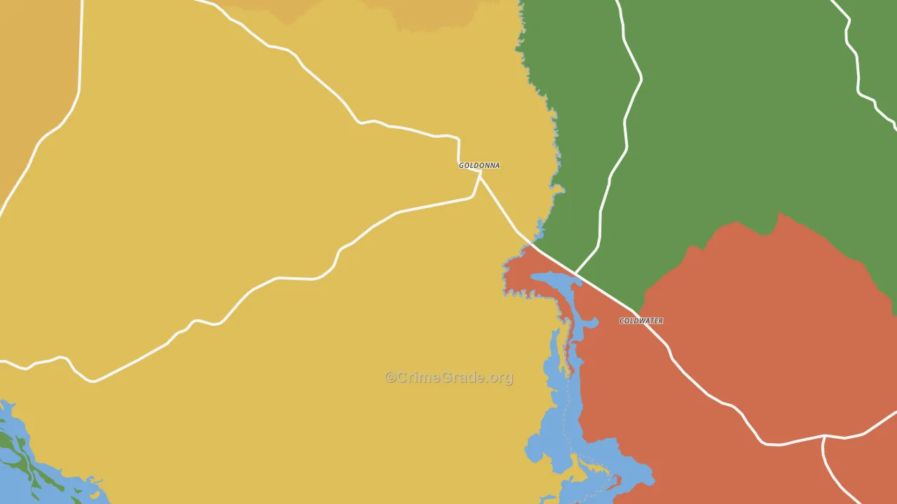 Goldonna, LA Map of Theft Rates