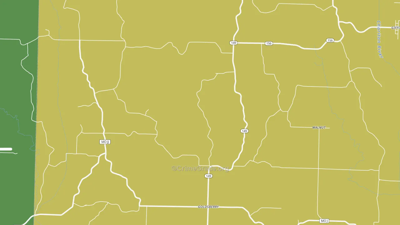 Goldsberry, MO Map of Theft Rates