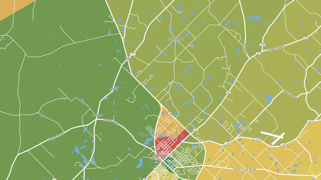 Goldsboro, GA Map of Theft Rates