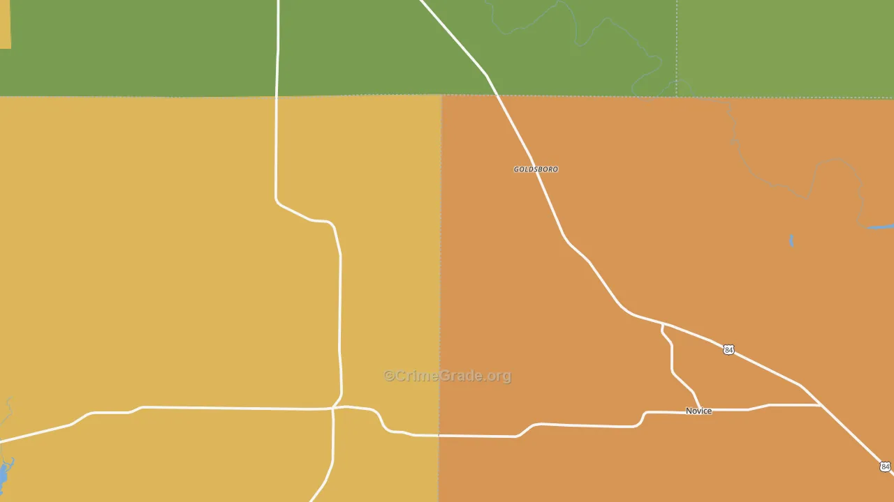 Goldsboro, TX Map of Theft Rates