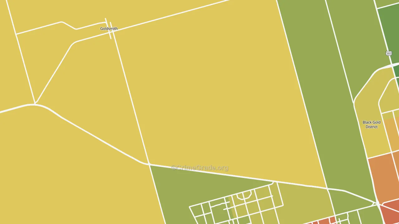 Goldsmith, TX Map of Theft Rates