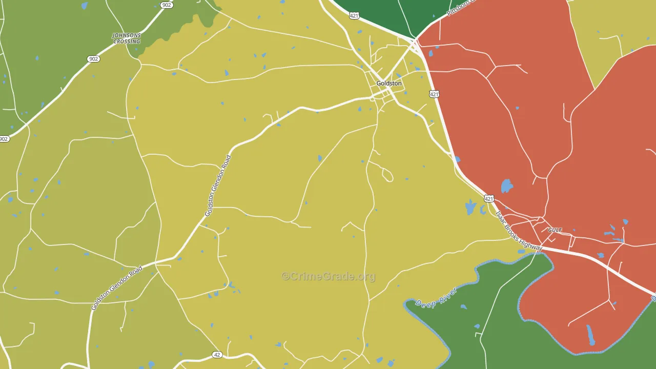 Goldston, NC Map of Theft Rates