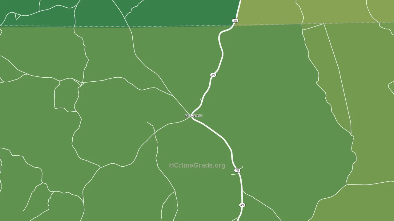 Goldville, AL Map of Theft Rates