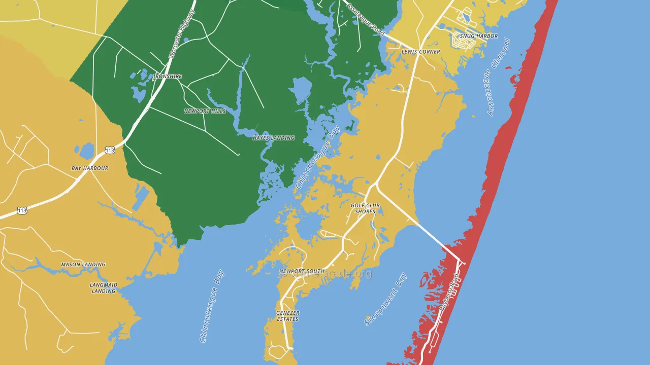 Golf Club Shores, MD Map of Theft Rates