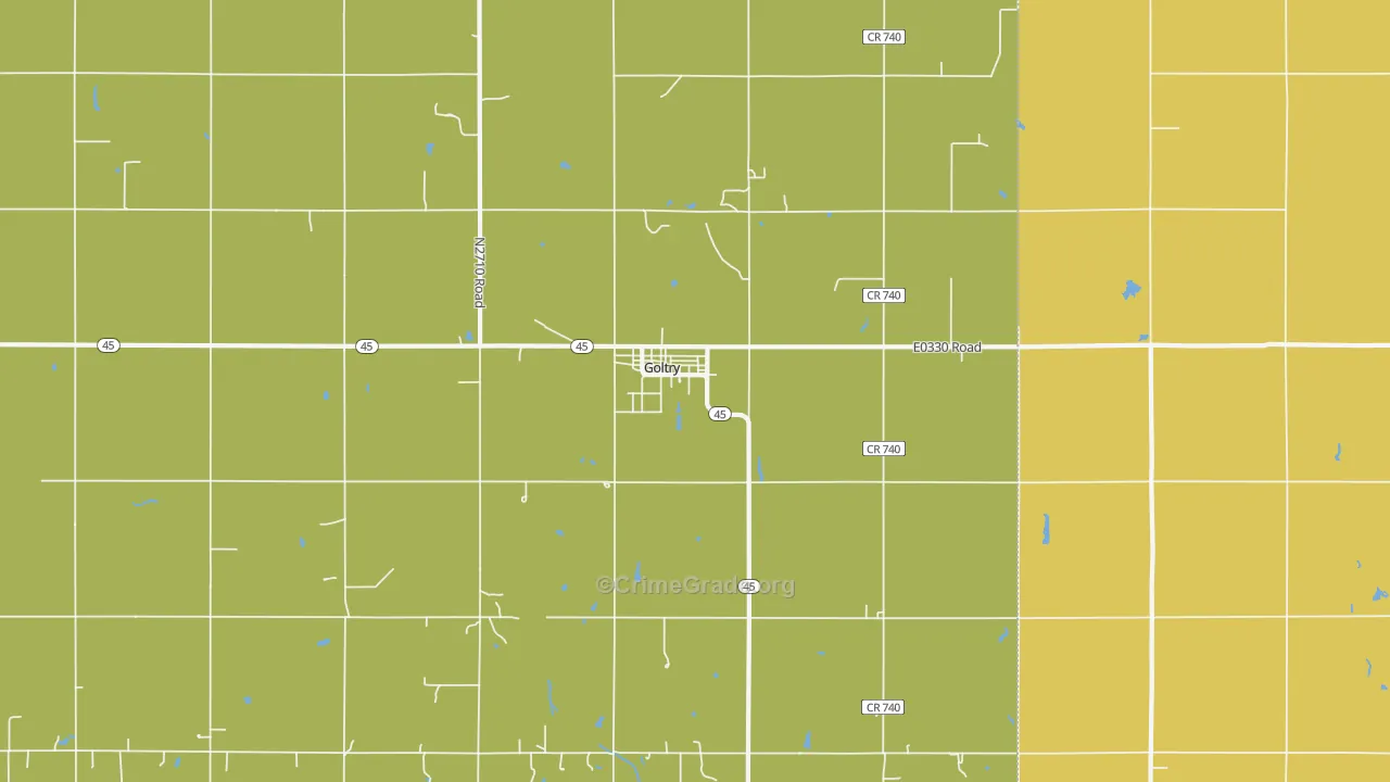 Goltry, OK Map of Theft Rates