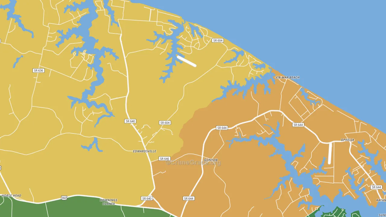 Gonyon, VA Map of Theft Rates