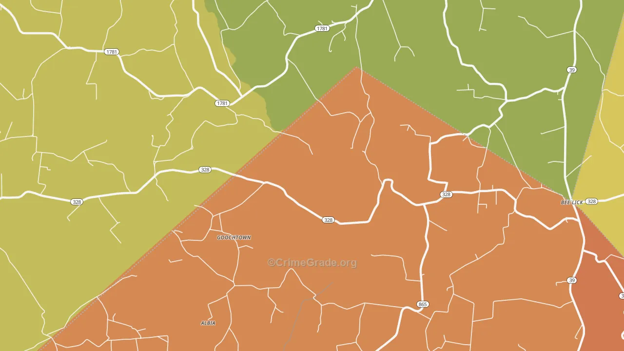 Goochtown, KY Map of Theft Rates