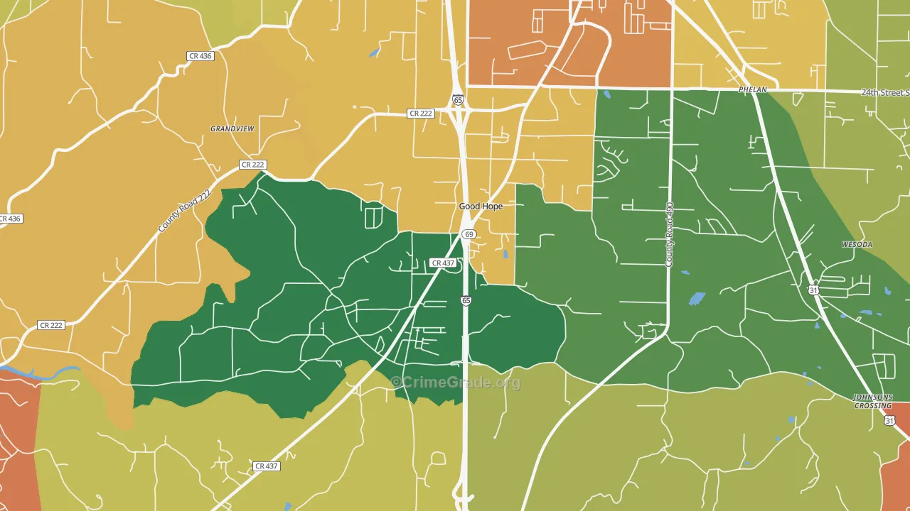 Good Hope, AL Map of Theft Rates