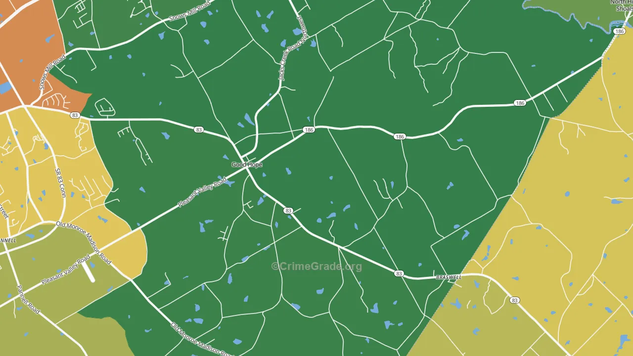 Good Hope, GA Map of Theft Rates