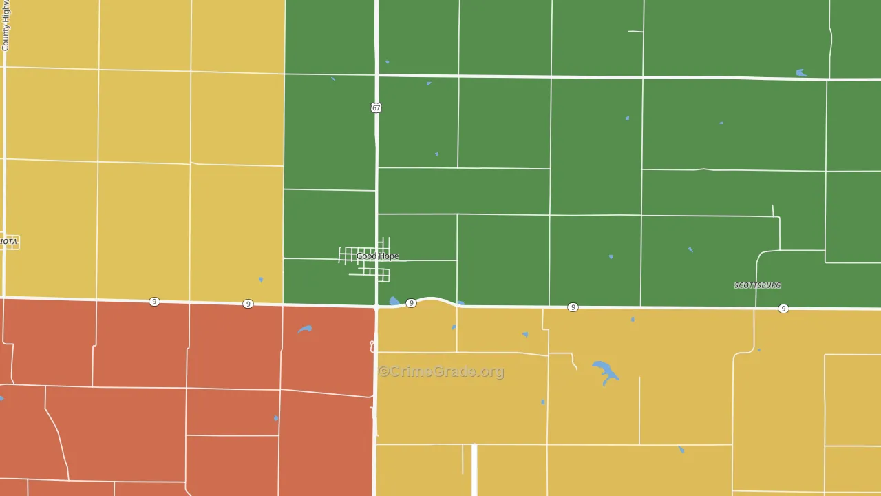 Good Hope, IL Map of Theft Rates