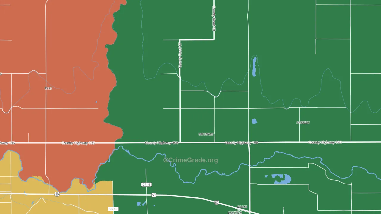 Goodale, CO Map of Theft Rates