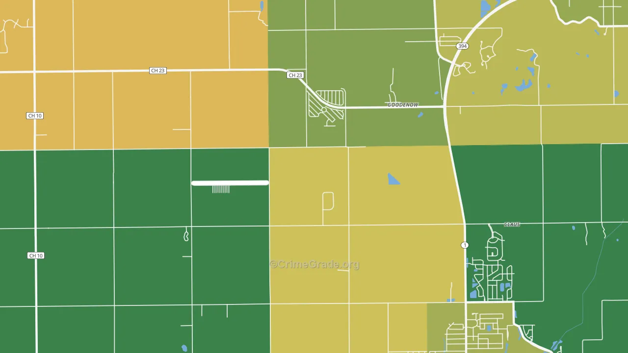 Goodenow, IL Map of Theft Rates
