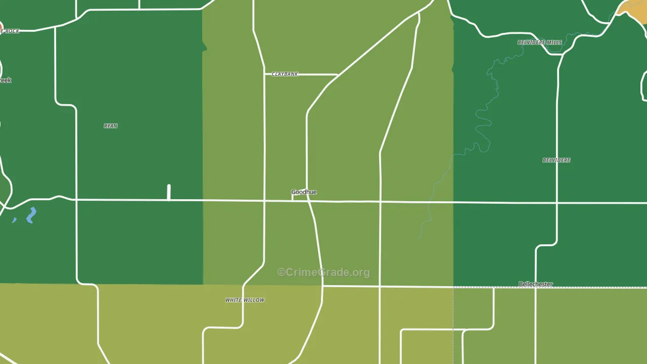 Goodhue, MN Map of Theft Rates