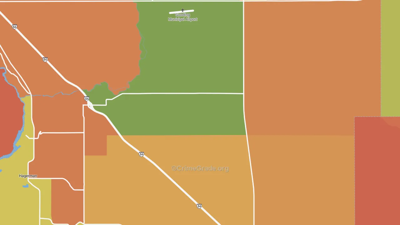 Gooding County, ID Map of Theft Rates