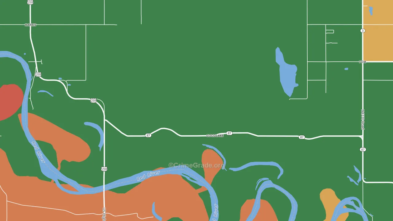 Goodlake, OK Map of Theft Rates