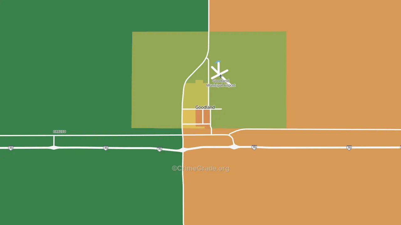 Goodland, KS Map of Theft Rates