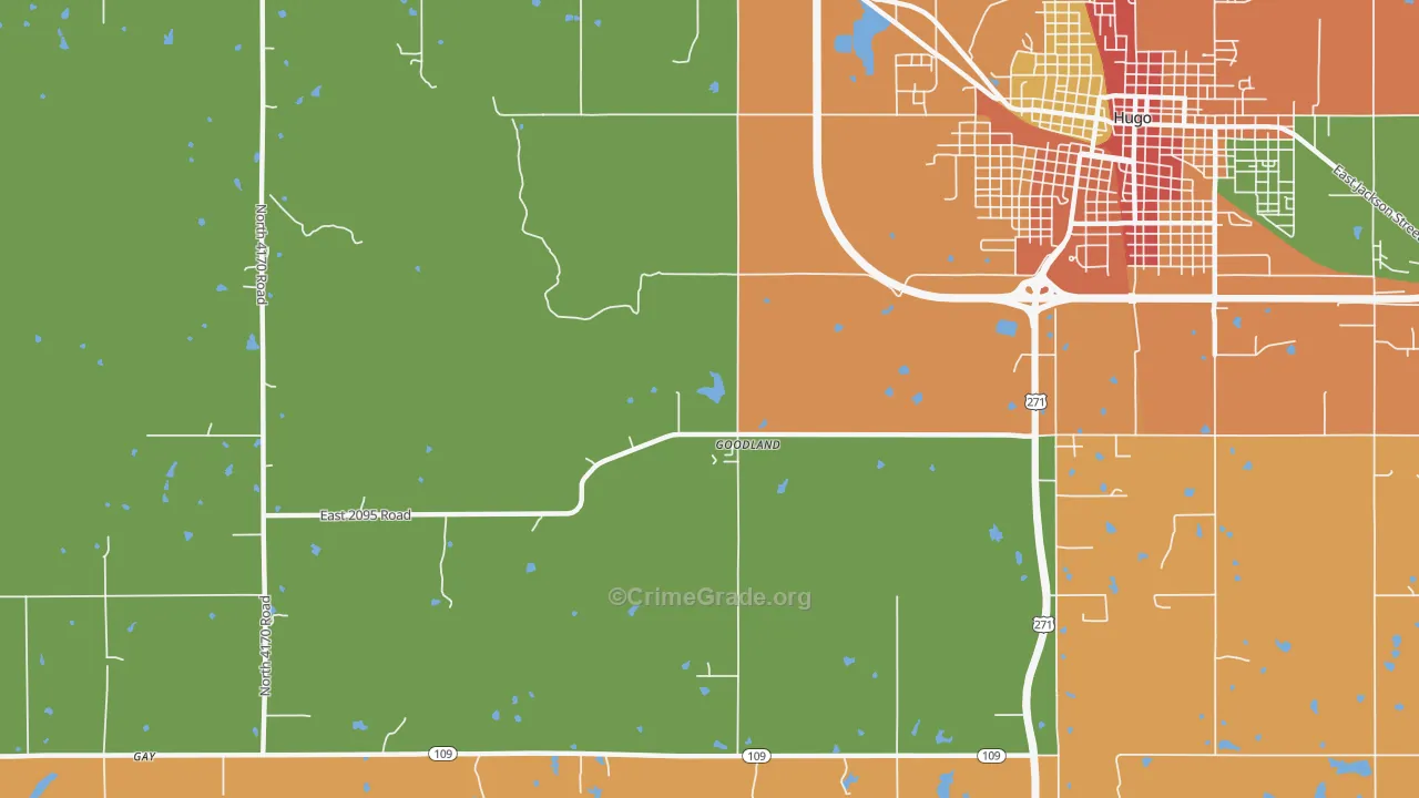 Goodland, OK Map of Theft Rates