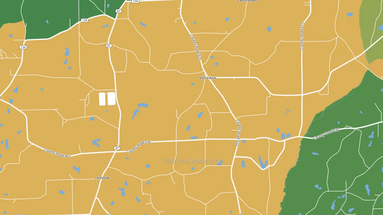 Goodman, AL Map of Theft Rates
